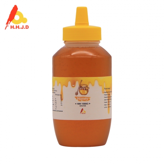 Botellas de 1 kg de miel casta certificada haccp 